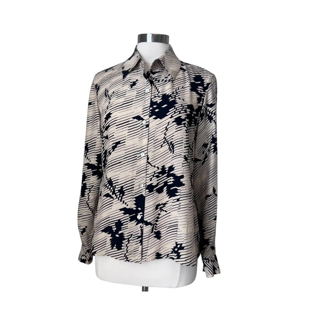 Rena Rowan Women's  100% Silk Button-Up‎ Blouse Size 12 Vintage - Picture 3 of 16